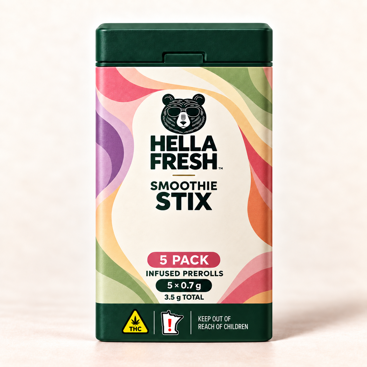 Hella Fresh Smoothie Stix 5-pack infused prerolls, 5 x 0.7g